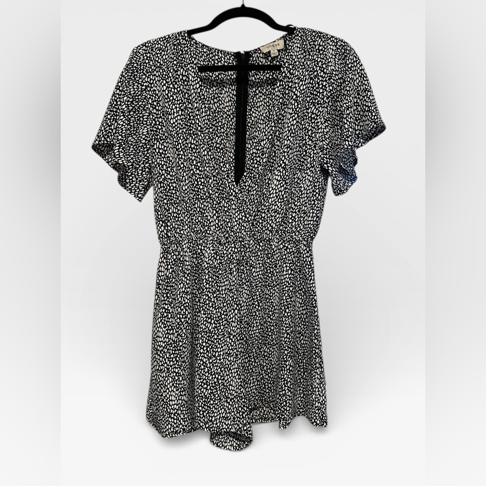 Umgee Romper Black and White Polka Dot